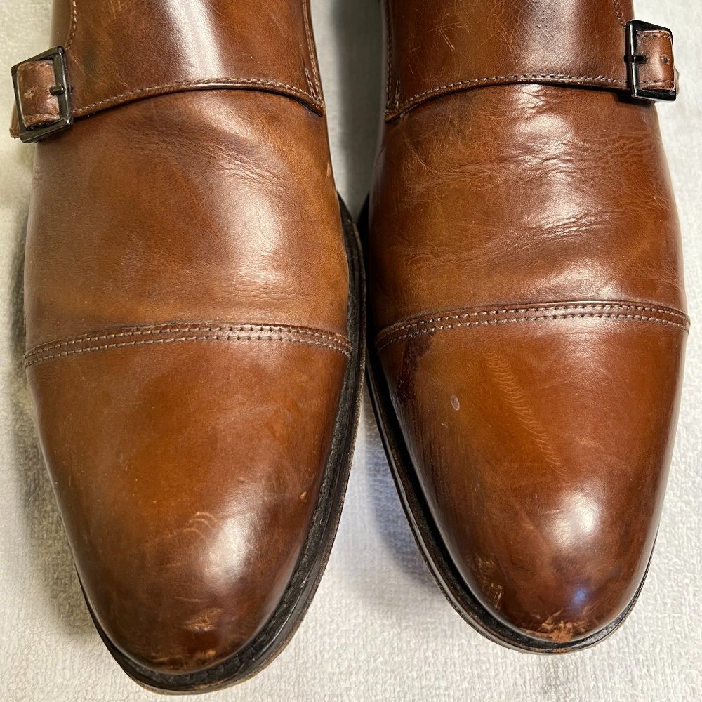 To Boot Elegant Monkstrap Burnished Tan Size 10 Shoe
